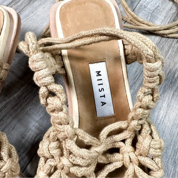 MIISTA Stephanie Coffee Milk Rope Sandal Heels - Picture 11 of 12